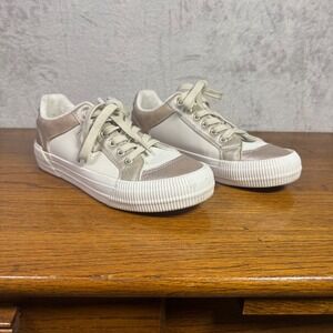 Rocket Dog Womens White Champagne Gold Metallic Low Top Sneakers Size 9